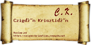 Czigán Krisztián névjegykártya